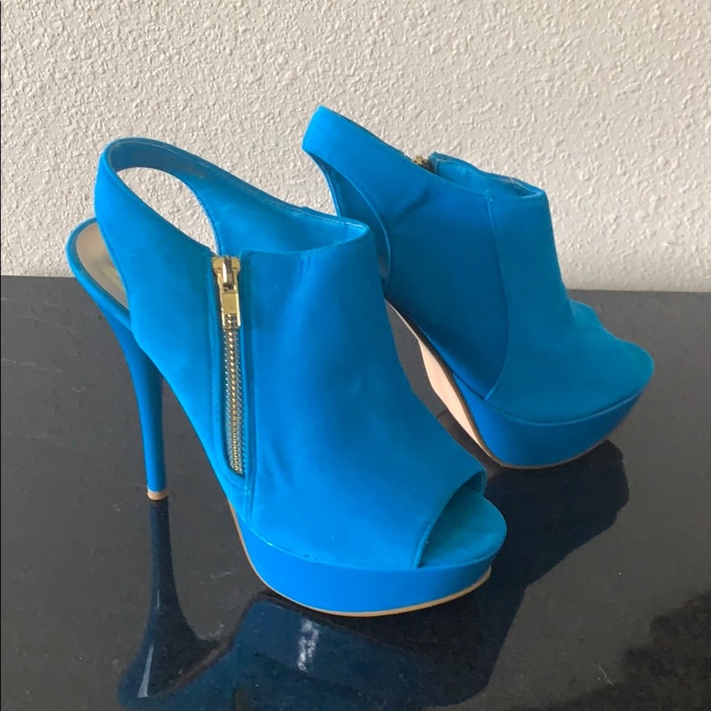 Blue Suede Heels/Booties